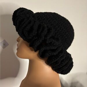 Elegant Black Crochet Hat